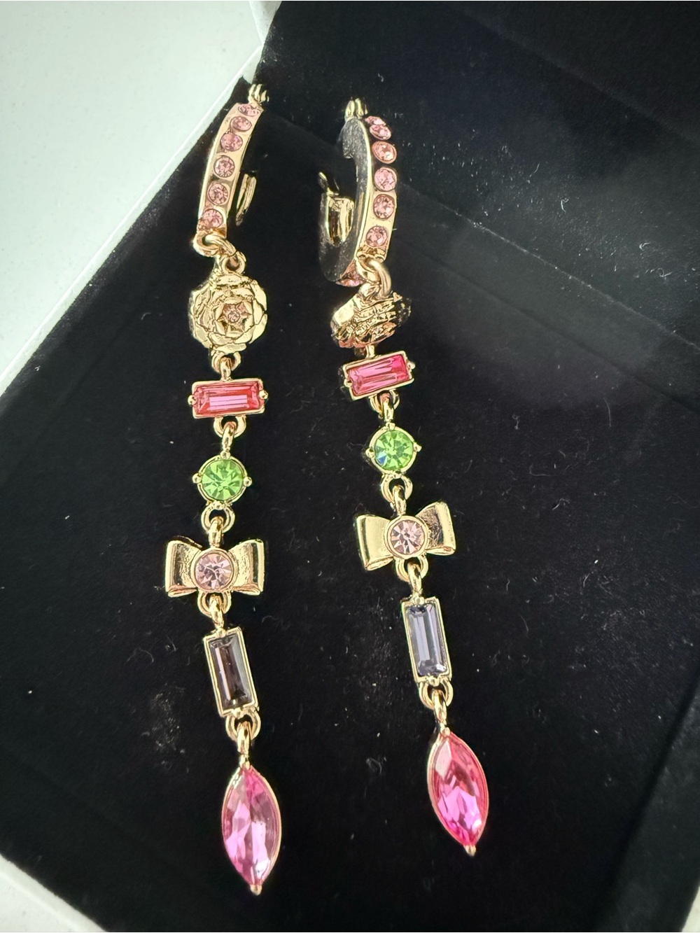 Gold color Multicolor Drop Earrings